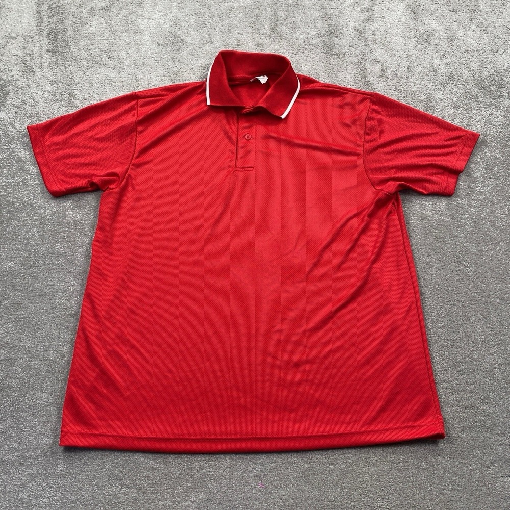 A4 Prime Men's Coaches Team Polo Size L Red Short Sleeve Collared